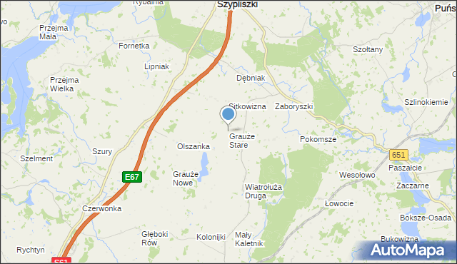 mapa Grauże Stare, Grauże Stare na mapie Targeo